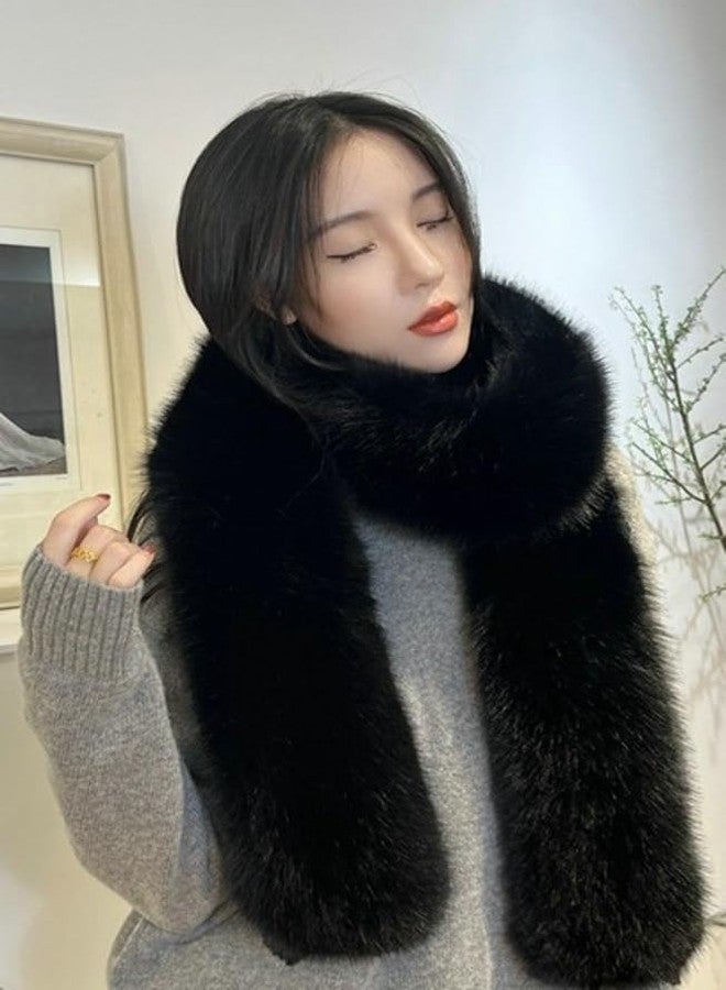 EMGILL Fluffy Faux Fox Fur Shawl Womens Wedding Halloween 1920s Party Stole Shrug Neck Warmer Collar Winter Fur Scarf Shawl - Image 4